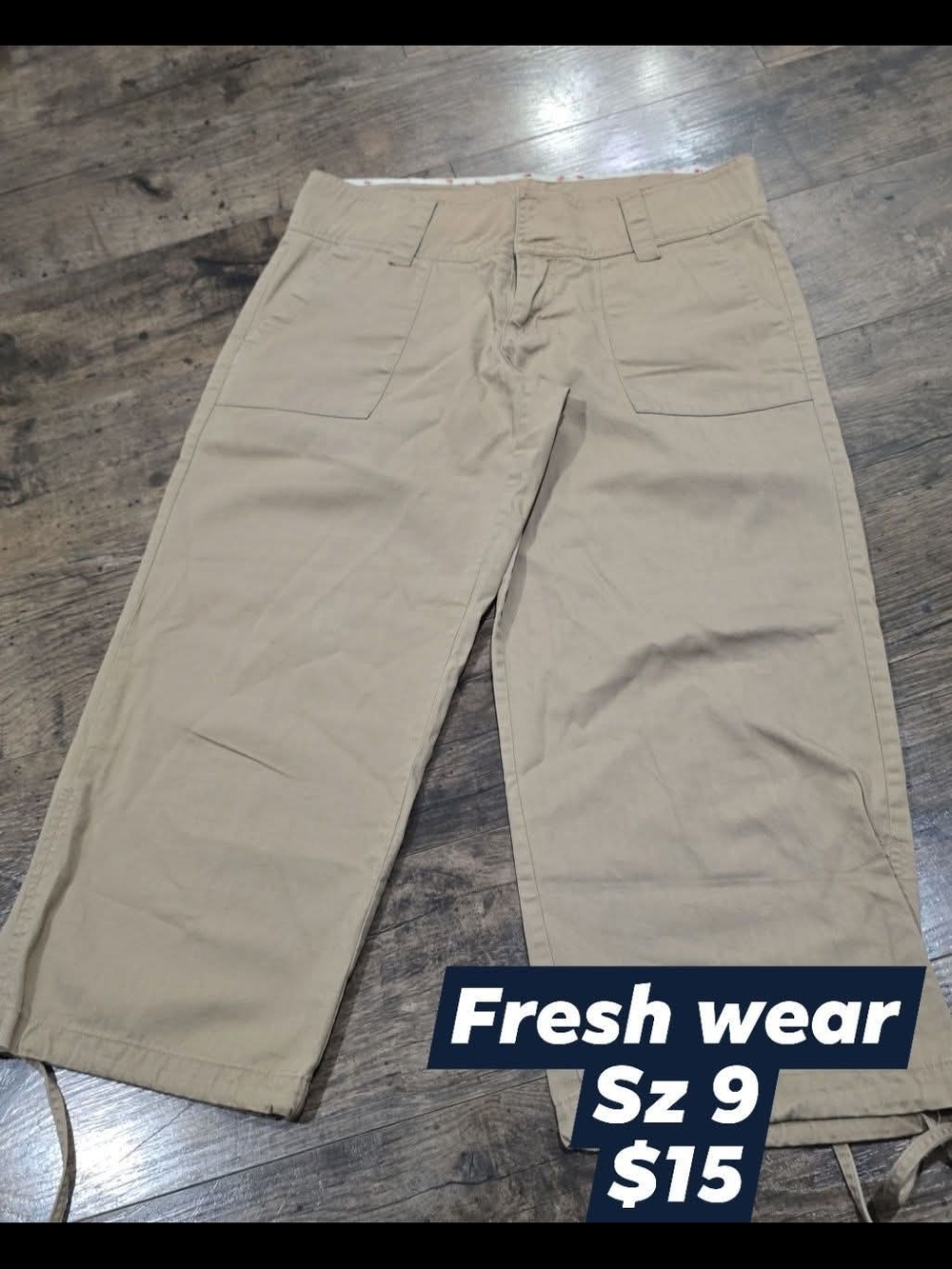 Beige Womens Capri Casual Crop Pants Sz 9